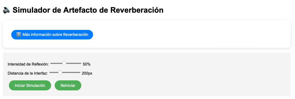Simulador interactivo del artefacto de reverberación